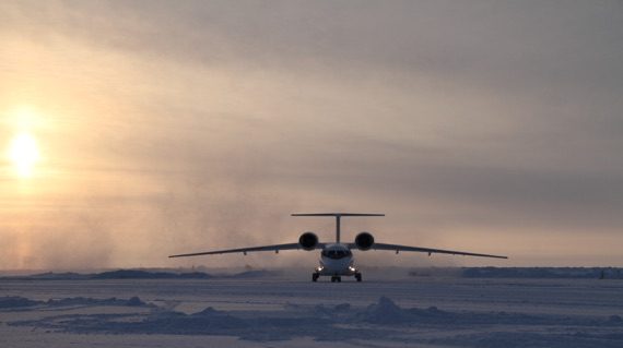Expeds plane taking off North Pole