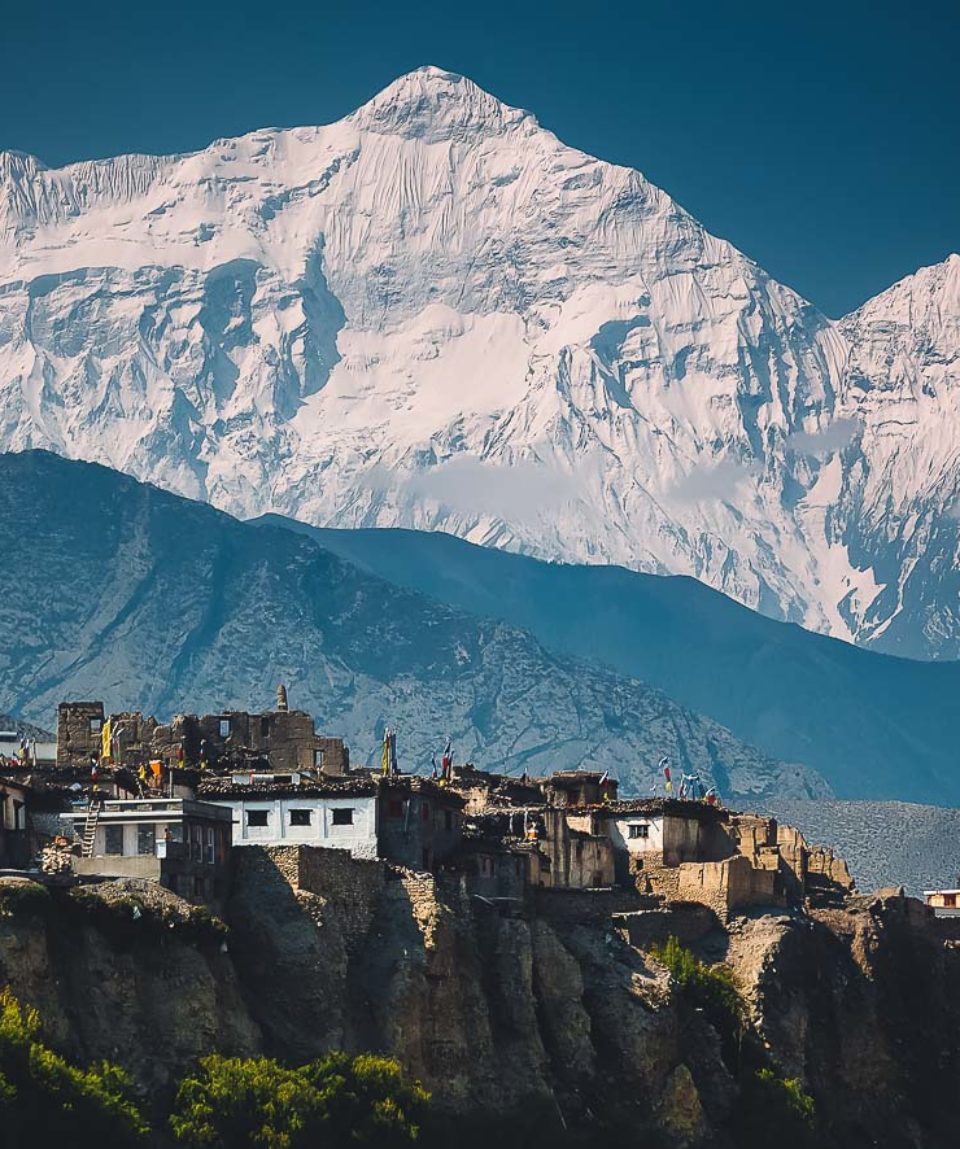 Rural life in front of Incredible Himalayas
